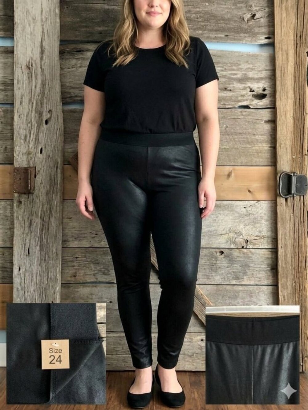 𝅺michel Studio collection coated leggings plus size 24